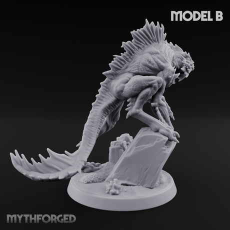 Arms Splayed Howling Deep One Brutes B Miniature for Dungeons and Dragons, Pathfinder or other TTRPGs