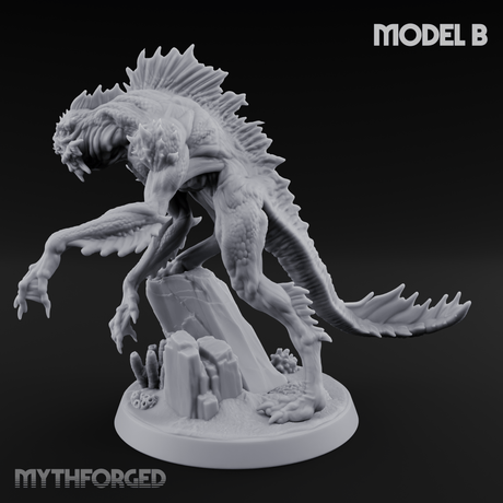 Arms Splayed Howling Deep One Brutes B Miniature for Dungeons and Dragons, Pathfinder or other TTRPGs
