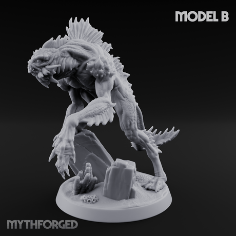 Arms Splayed Howling Deep One Brutes B Miniature for Dungeons and Dragons, Pathfinder or other TTRPGs