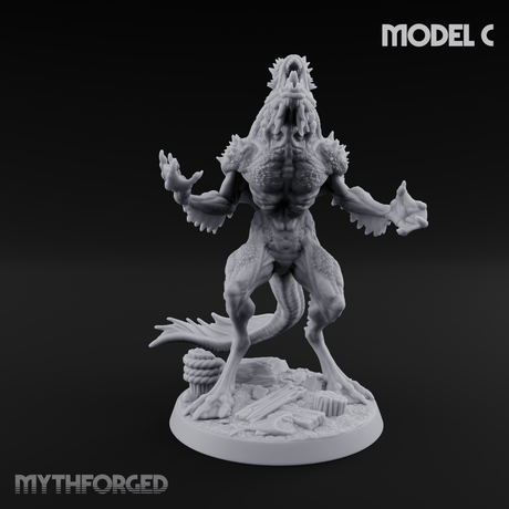 Arms Splayed Howling Deep One Brutes Miniature for Dungeons and Dragons, Pathfinder or other TTRPGs