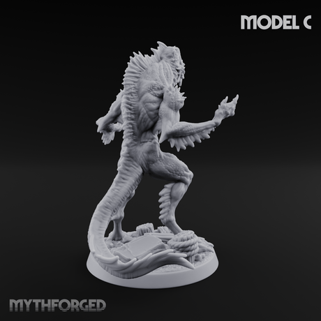 Arms Splayed Howling Deep One Brutes C Miniature for Dungeons and Dragons, Pathfinder or other TTRPGs
