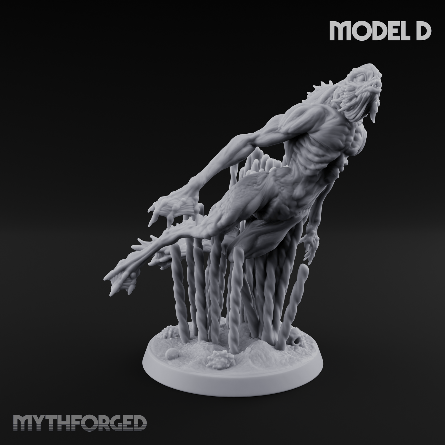 Arms Splayed Howling Deep One Brutes Miniature for Dungeons and Dragons, Pathfinder or other TTRPGs