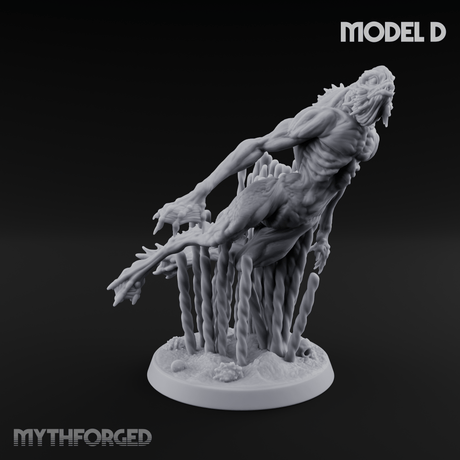 Arms Splayed Howling Deep One Brutes Miniature for Dungeons and Dragons, Pathfinder or other TTRPGs