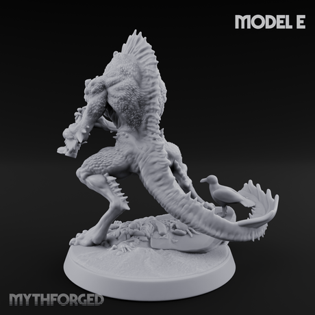 Arms Splayed Howling Deep One Brutes E Miniature for Dungeons and Dragons, Pathfinder or other TTRPGs