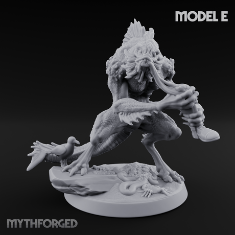 Arms Splayed Howling Deep One Brutes E Miniature for Dungeons and Dragons, Pathfinder or other TTRPGs