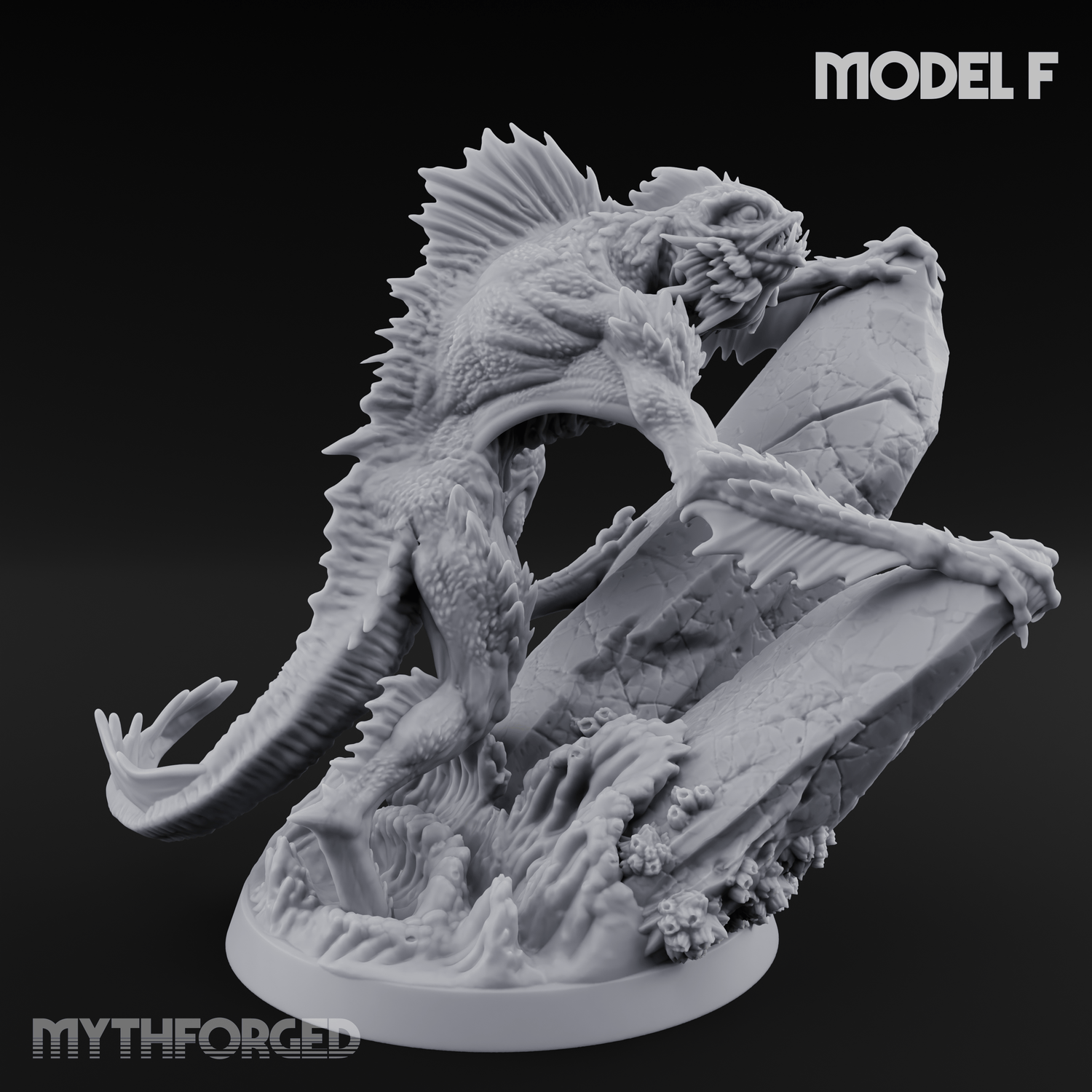 Arms Splayed Howling Deep One Brutes F Miniature for Dungeons and Dragons, Pathfinder or other TTRPGs