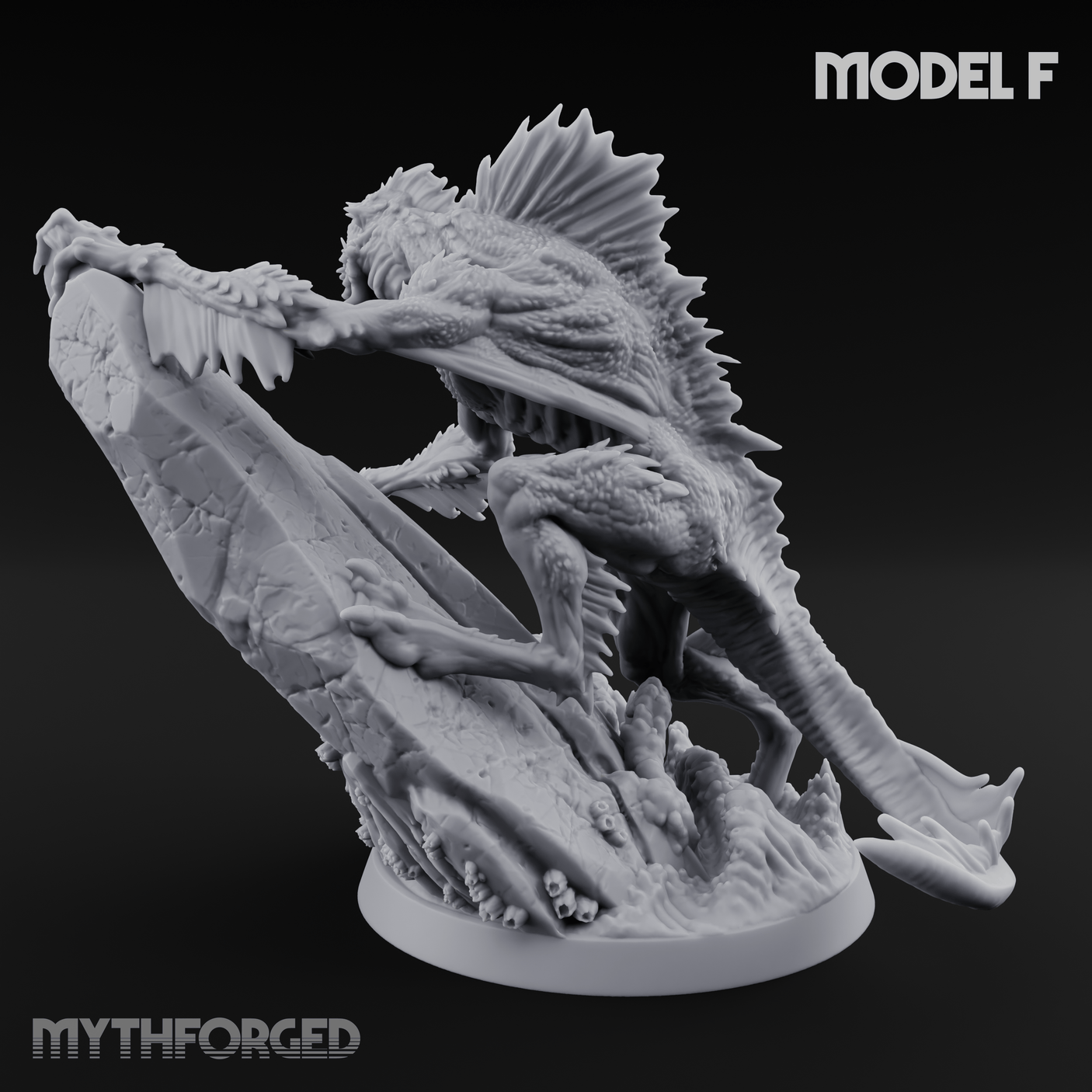 Arms Splayed Howling Deep One Brutes F Miniature for Dungeons and Dragons, Pathfinder or other TTRPGs