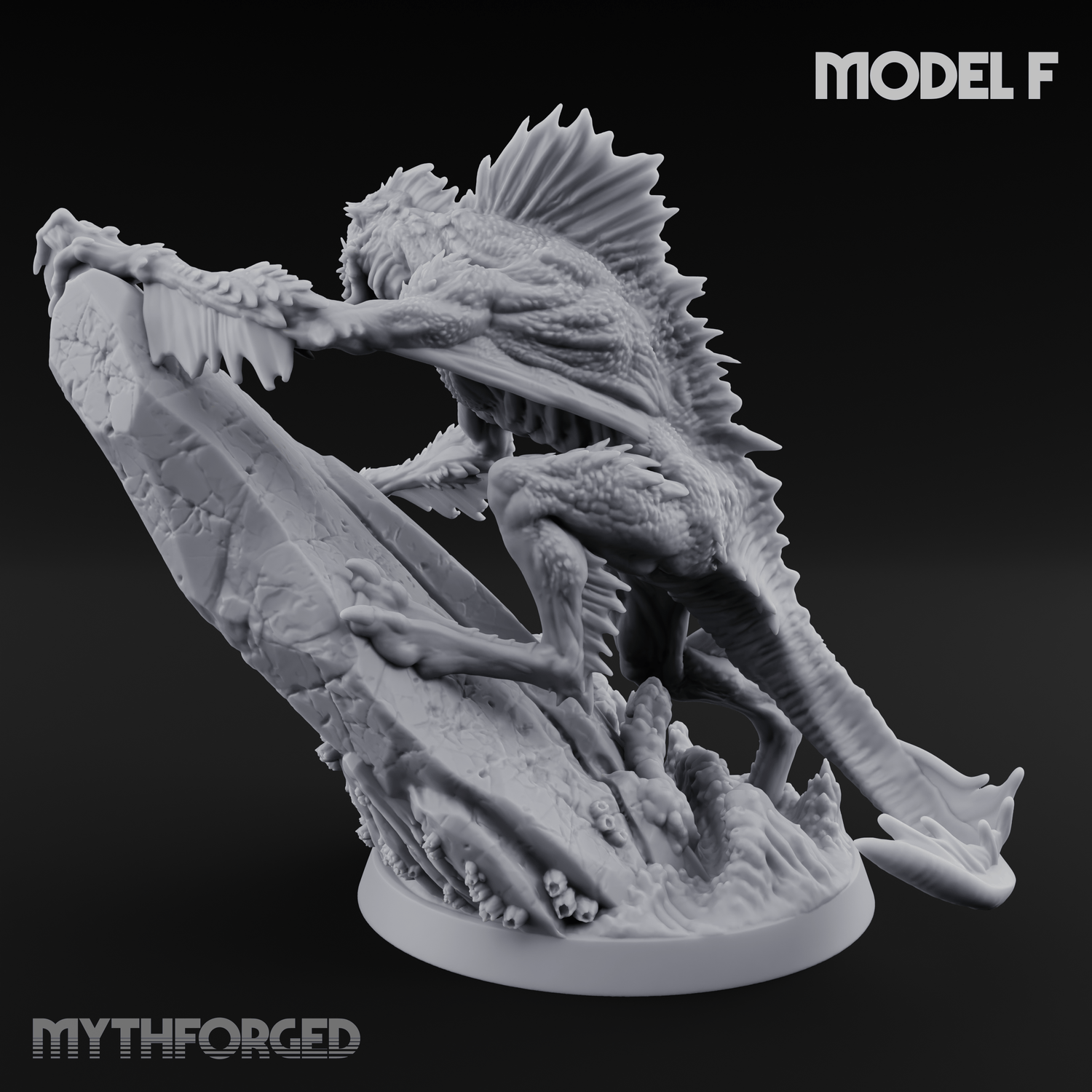 Arms Splayed Howling Deep One Brutes F Miniature for Dungeons and Dragons, Pathfinder or other TTRPGs
