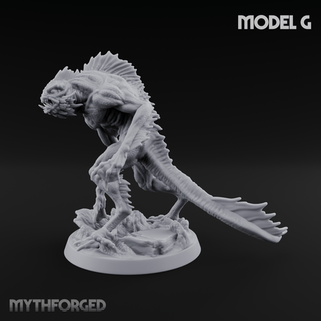 Arms Splayed Howling Deep One Brutes G Miniature for Dungeons and Dragons, Pathfinder or other TTRPGs