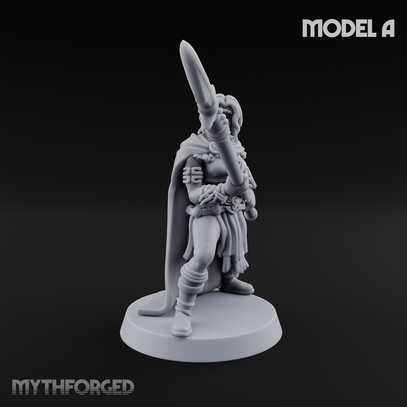 Spear Warden Elf Warriors Miniature for Dungeons and Dragons, Pathfinder or other TTRPGs