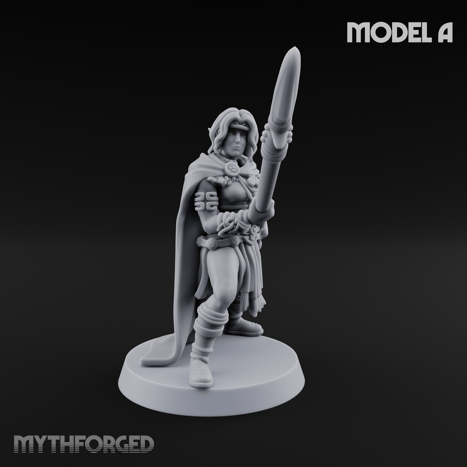 Spear Warden Elf Warriors Miniature for Dungeons and Dragons, Pathfinder or other TTRPGs