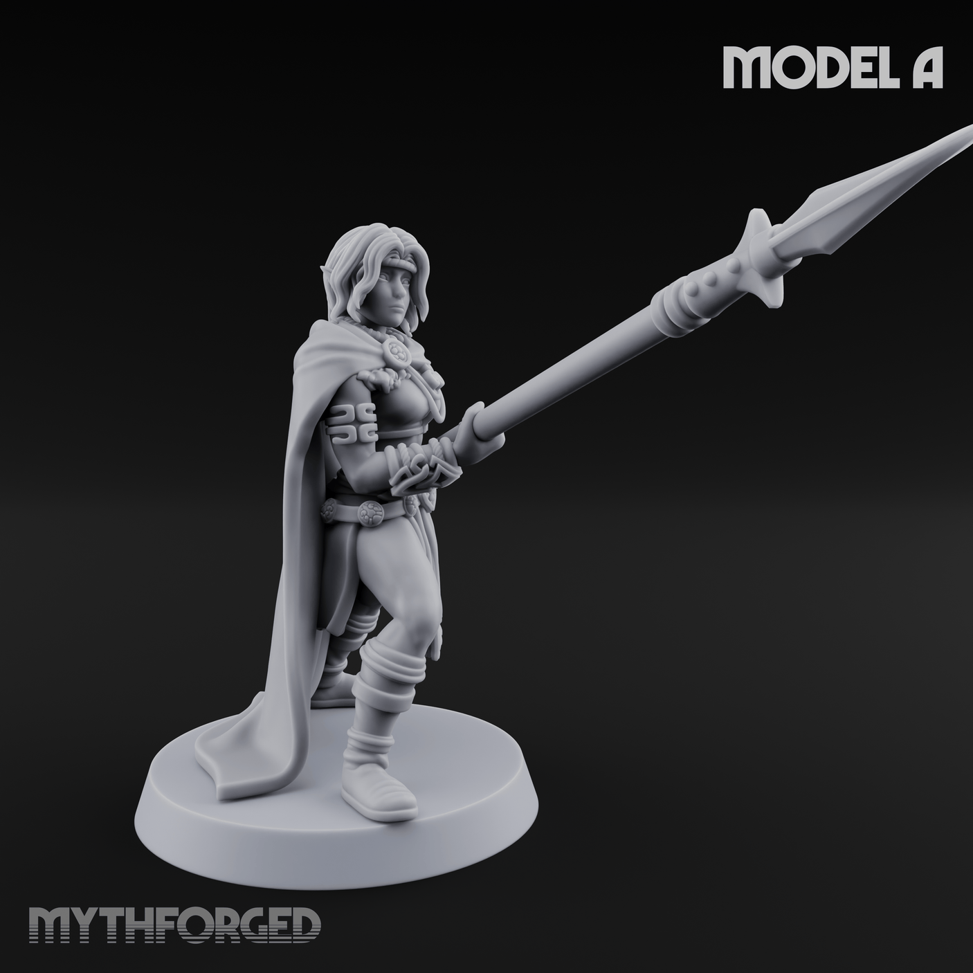 Spear Warden Elf Warriors Miniature for Dungeons and Dragons, Pathfinder or other TTRPGs