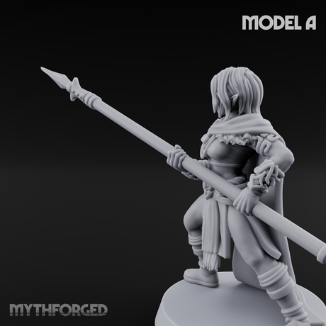 Spear Warden Elf Warriors A Miniature for Dungeons and Dragons, Pathfinder or other TTRPGs