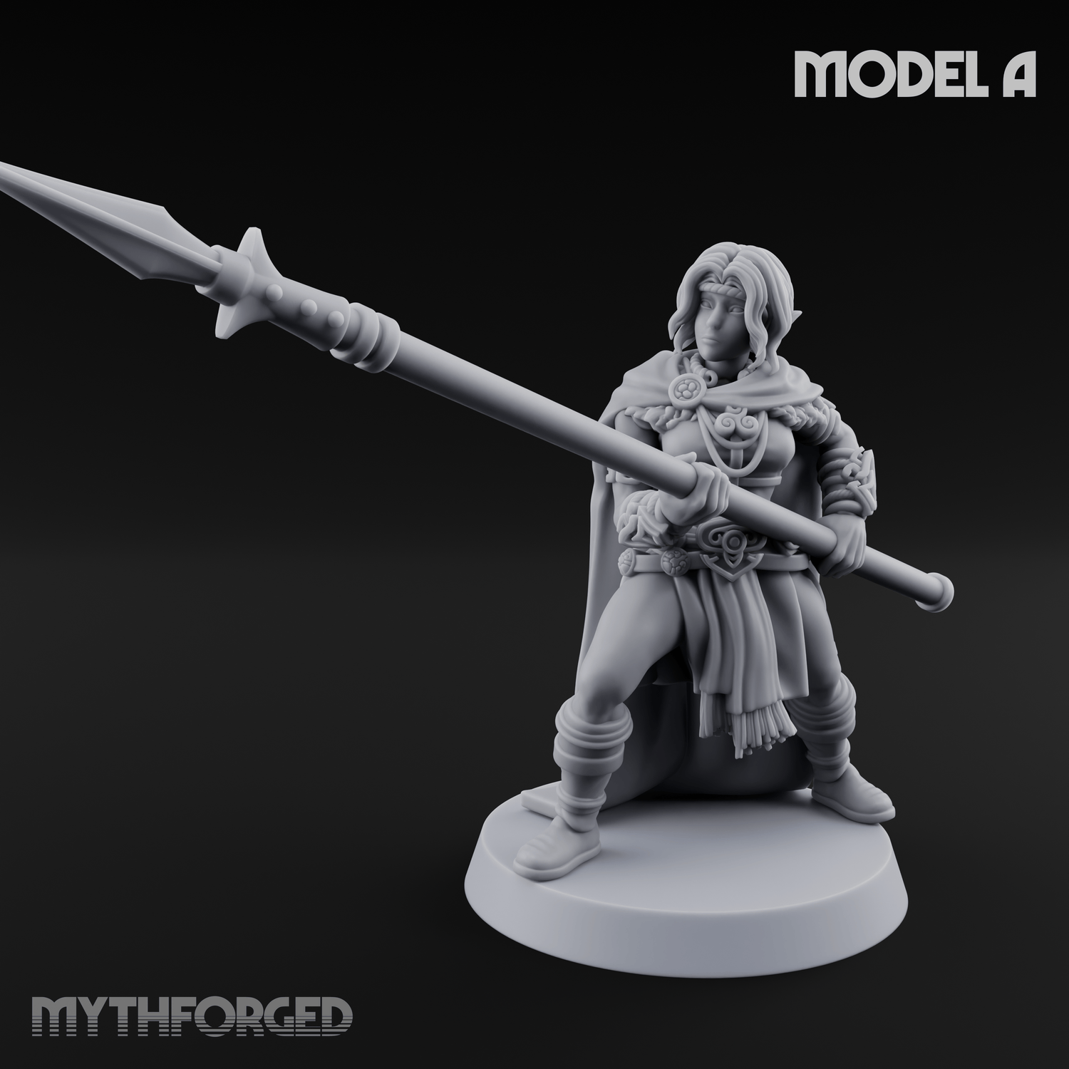 Spear Warden Elf Warriors A Miniature for Dungeons and Dragons, Pathfinder or other TTRPGs
