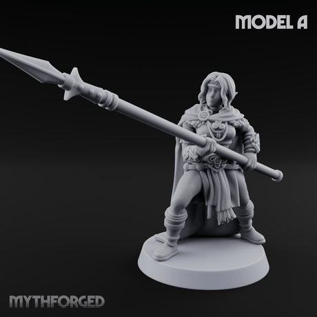 Spear Warden Elf Warriors A Miniature for Dungeons and Dragons, Pathfinder or other TTRPGs