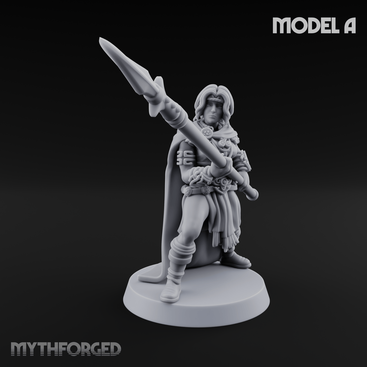 Spear Warden Elf Warriors A Miniature for Dungeons and Dragons, Pathfinder or other TTRPGs