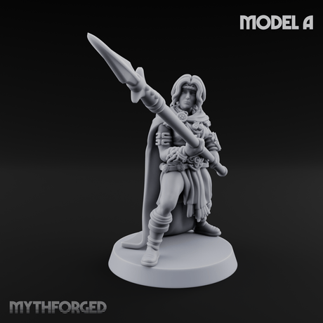 Spear Warden Elf Warriors A Miniature for Dungeons and Dragons, Pathfinder or other TTRPGs