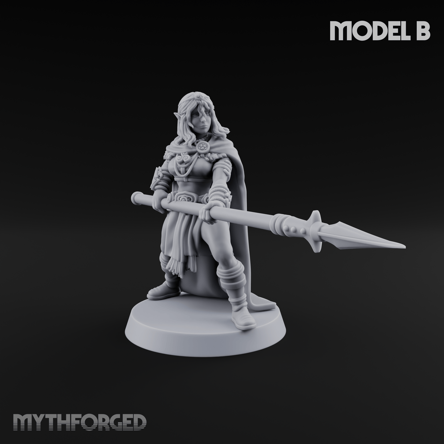 Spear Warden Elf Warriors Miniature for Dungeons and Dragons, Pathfinder or other TTRPGs