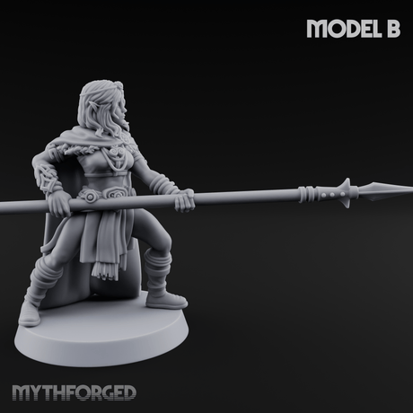 Spear Warden Elf Warriors B Miniature for Dungeons and Dragons, Pathfinder or other TTRPGs