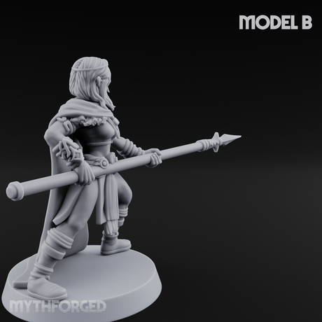 Spear Warden Elf Warriors B Miniature for Dungeons and Dragons, Pathfinder or other TTRPGs
