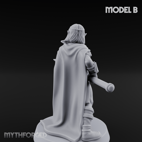 Spear Warden Elf Warriors B Miniature for Dungeons and Dragons, Pathfinder or other TTRPGs