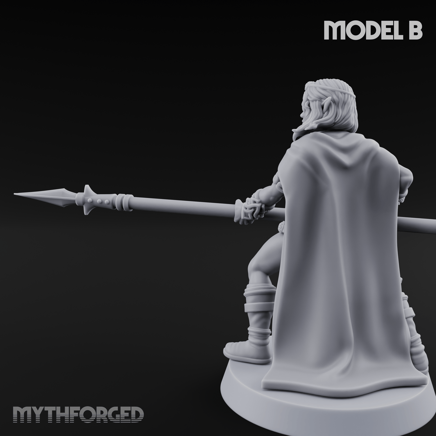 Spear Warden Elf Warriors B Miniature for Dungeons and Dragons, Pathfinder or other TTRPGs