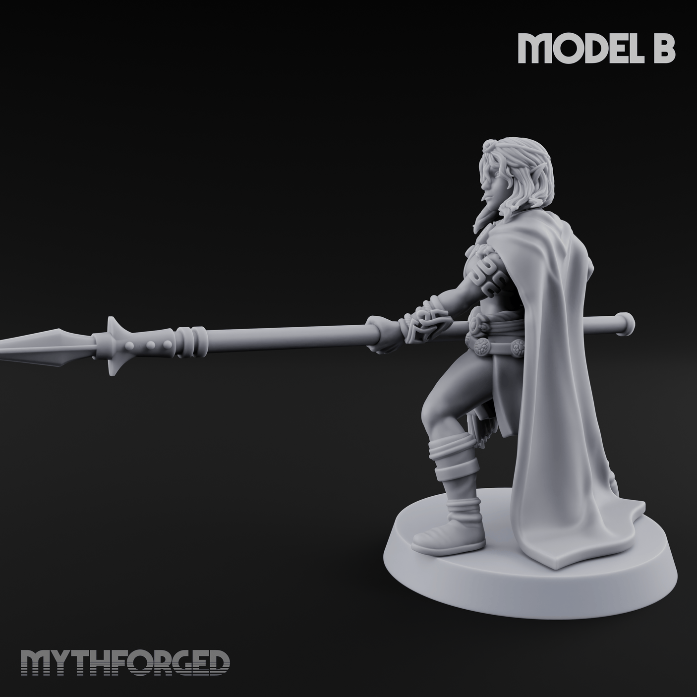Spear Warden Elf Warriors B Miniature for Dungeons and Dragons, Pathfinder or other TTRPGs