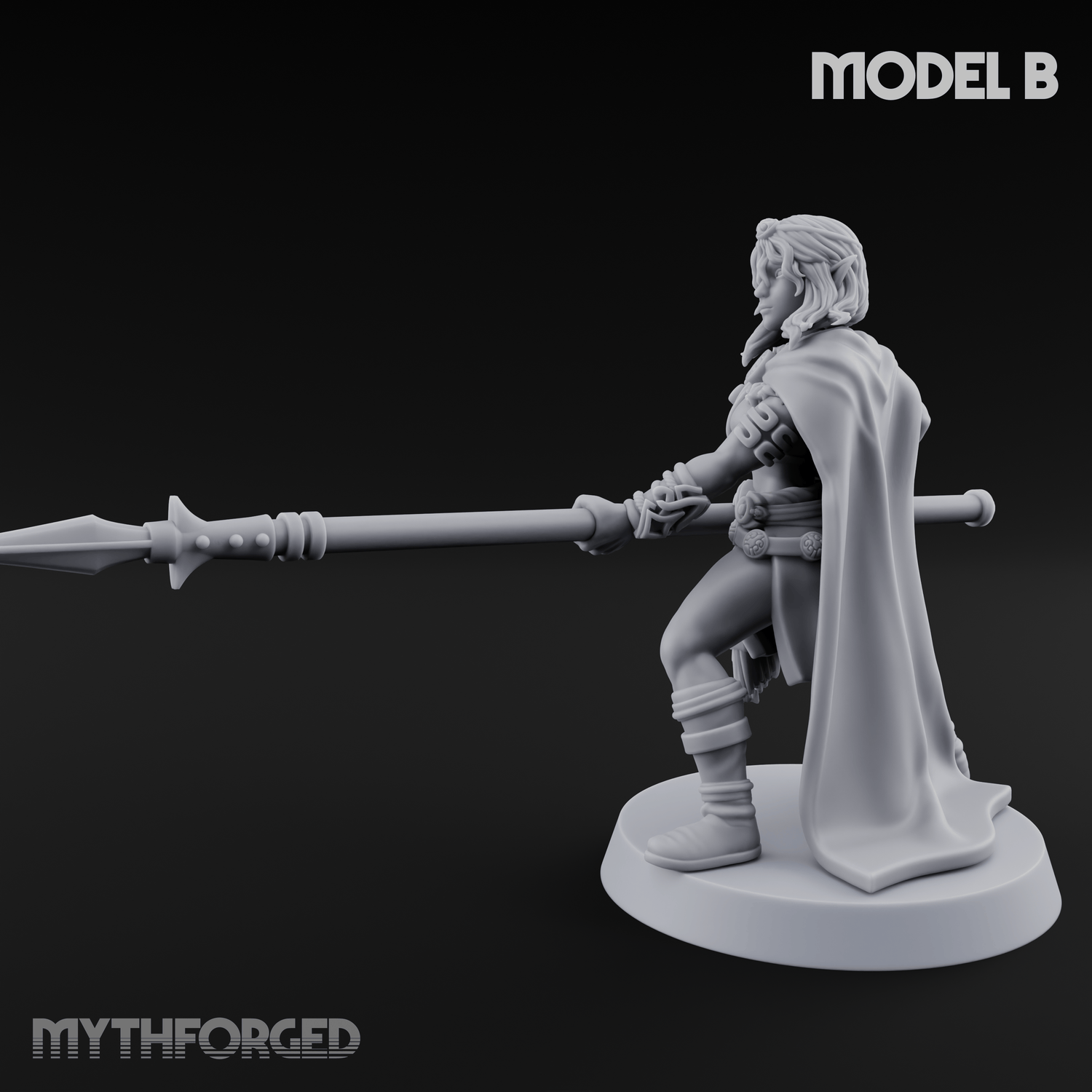 Spear Warden Elf Warriors B Miniature for Dungeons and Dragons, Pathfinder or other TTRPGs