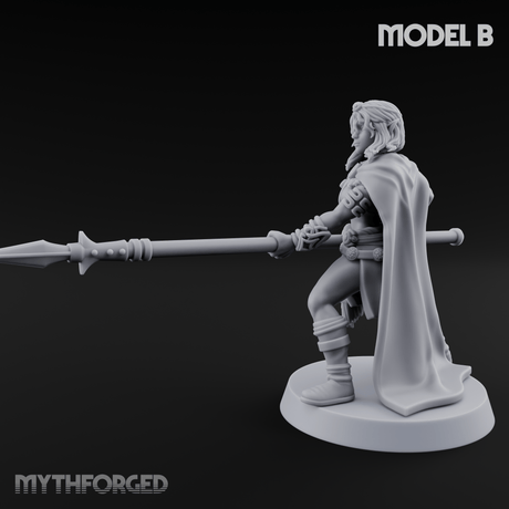 Spear Warden Elf Warriors B Miniature for Dungeons and Dragons, Pathfinder or other TTRPGs