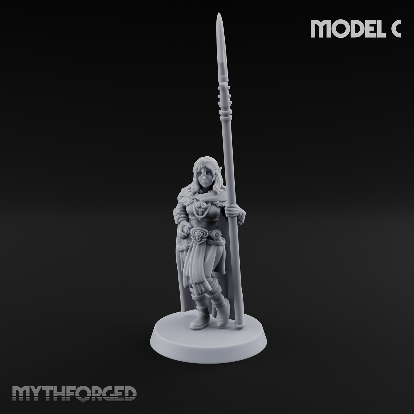 Spear Warden Elf Warriors Miniature for Dungeons and Dragons, Pathfinder or other TTRPGs