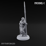 Spear Warden Elf Warriors Miniature for Dungeons and Dragons, Pathfinder or other TTRPGs