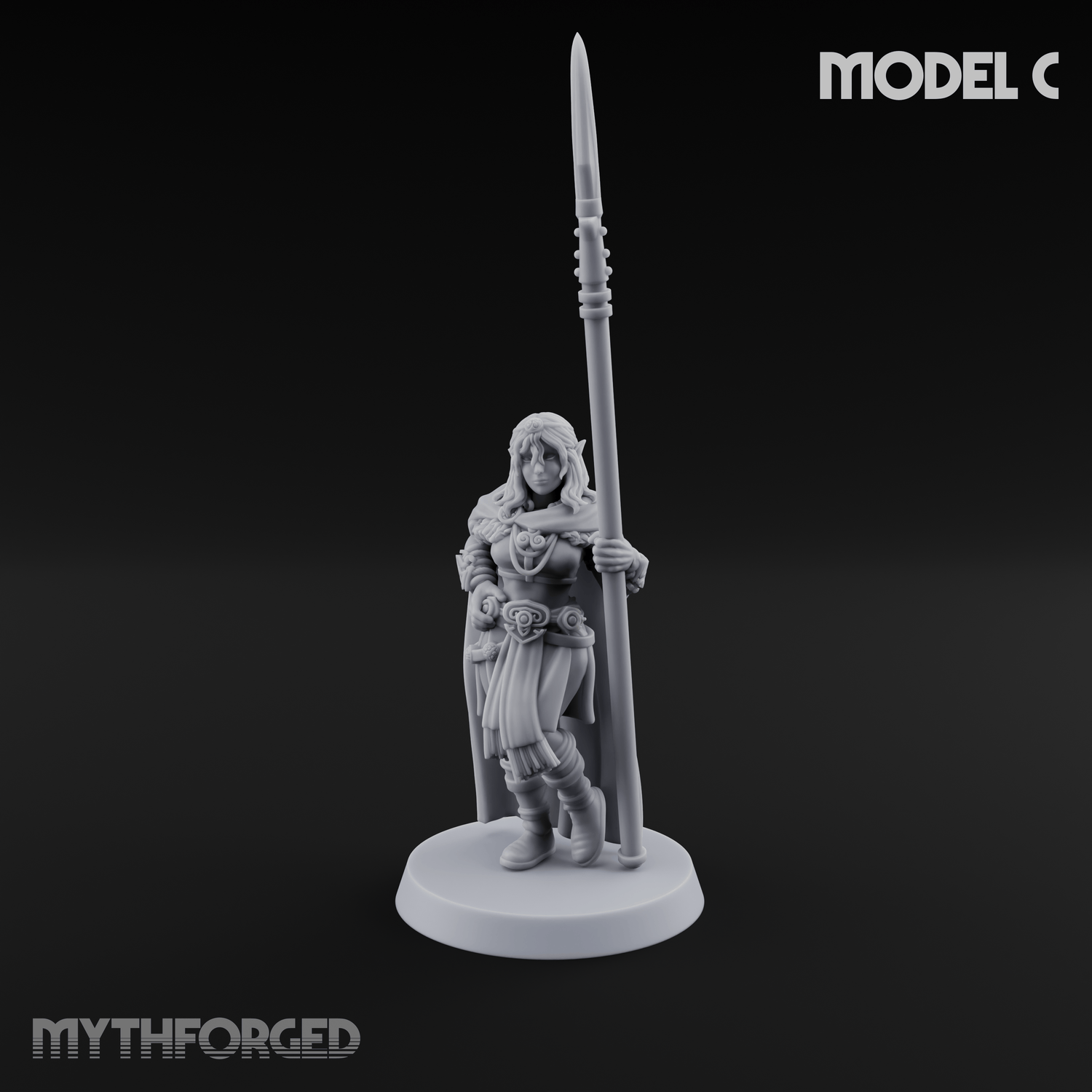 Spear Warden Elf Warriors C Miniature for Dungeons and Dragons, Pathfinder or other TTRPGs
