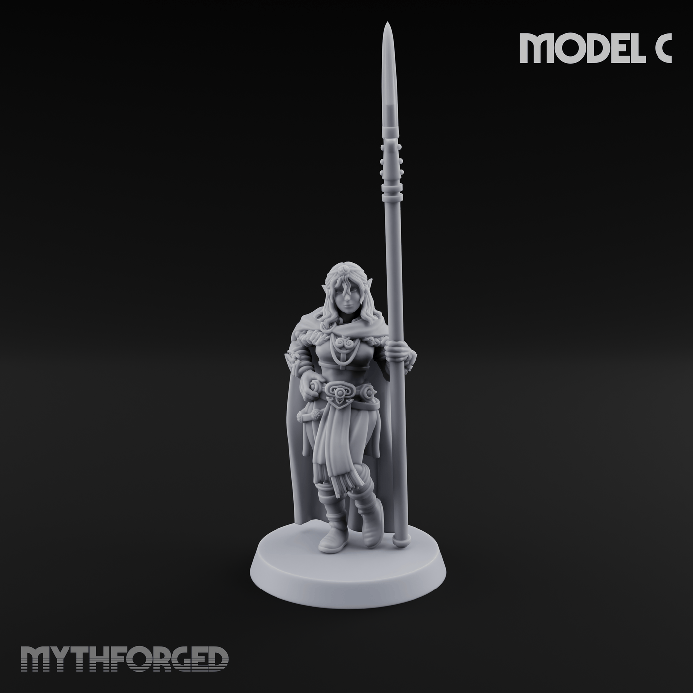 Spear Warden Elf Warriors Miniature for Dungeons and Dragons, Pathfinder or other TTRPGs