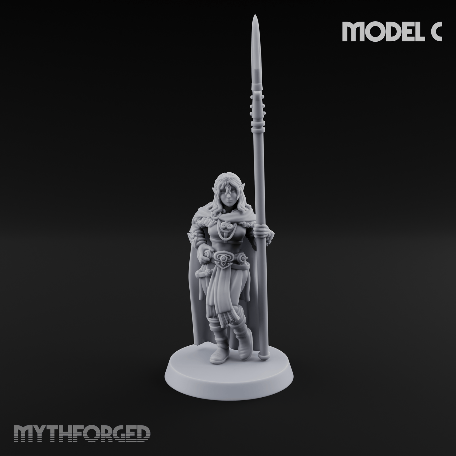 Spear Warden Elf Warriors Miniature for Dungeons and Dragons, Pathfinder or other TTRPGs