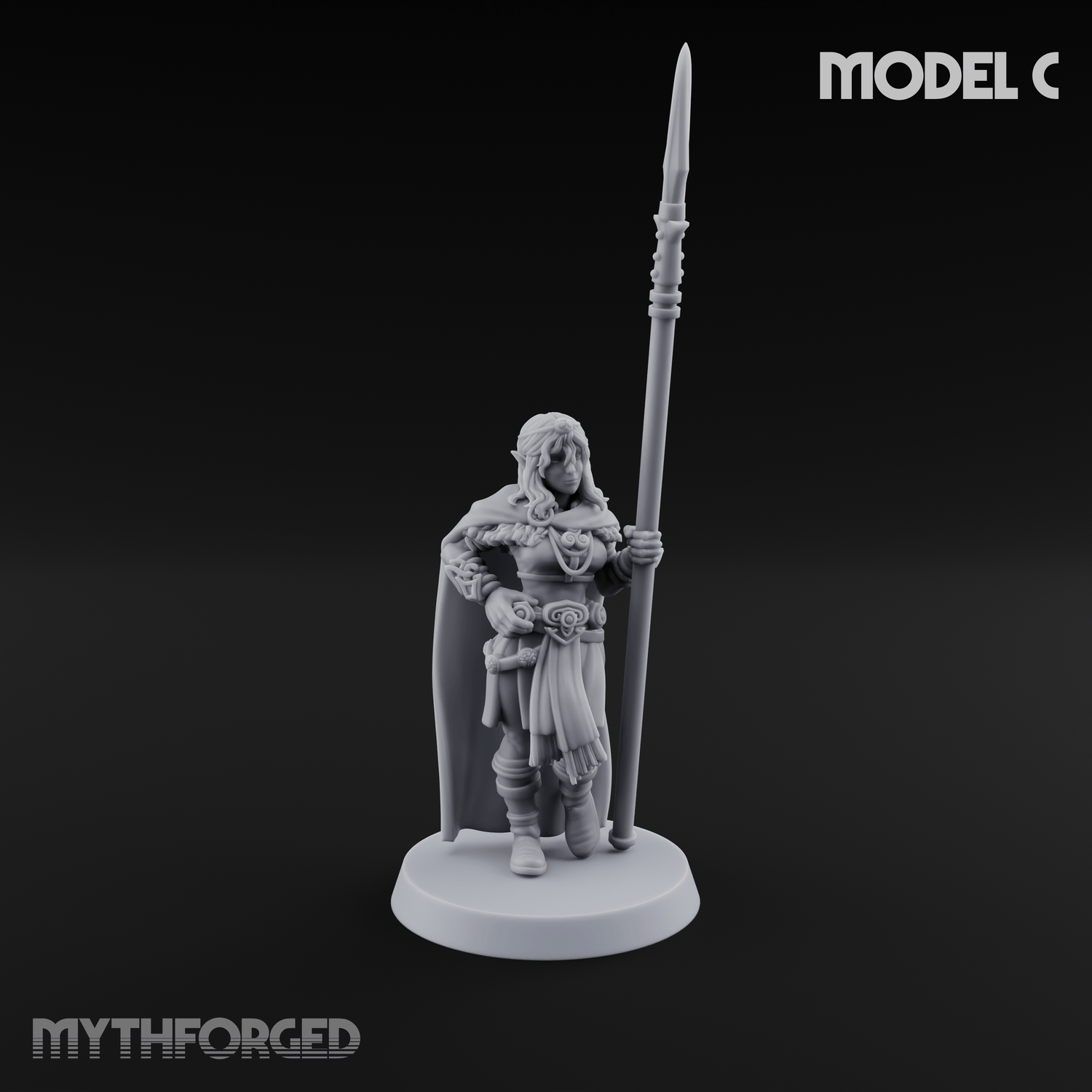 Spear Warden Elf Warriors Miniature for Dungeons and Dragons, Pathfinder or other TTRPGs