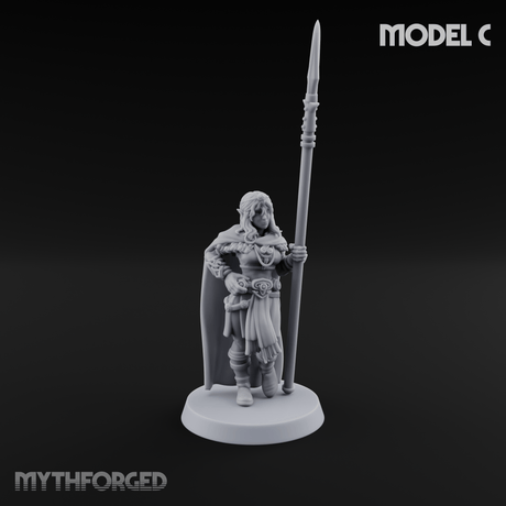 Spear Warden Elf Warriors C Miniature for Dungeons and Dragons, Pathfinder or other TTRPGs