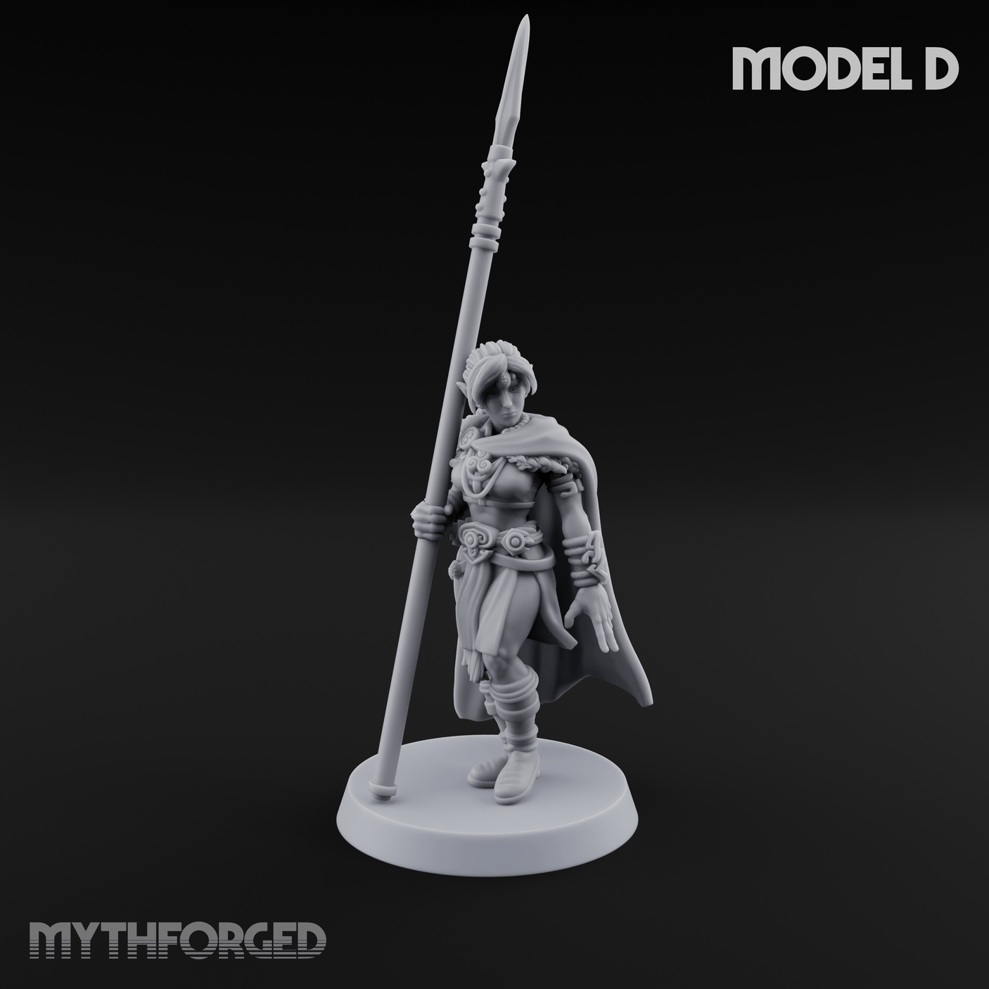 Spear Warden Elf Warriors Miniature for Dungeons and Dragons, Pathfinder or other TTRPGs