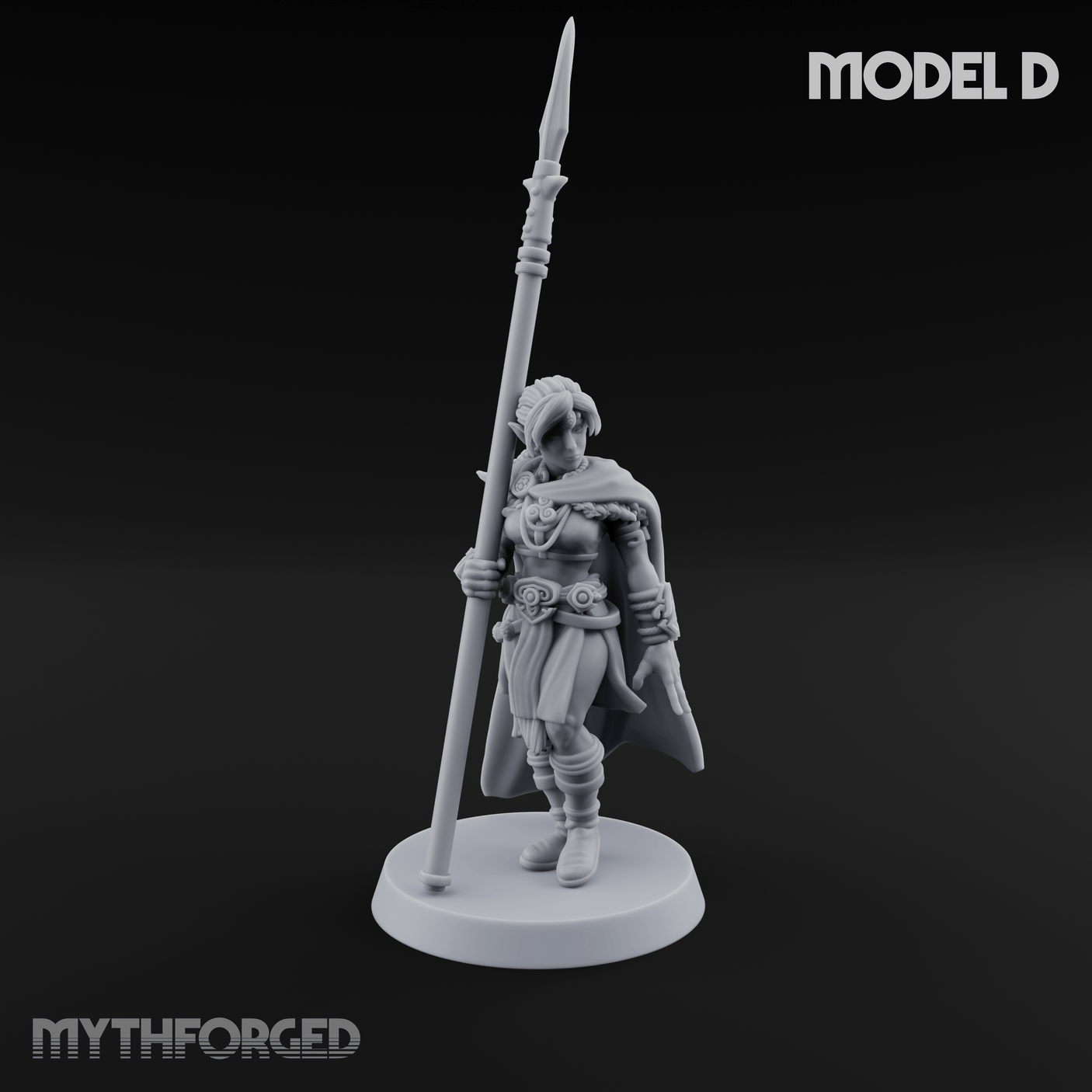 Spear Warden Elf Warriors Miniature for Dungeons and Dragons, Pathfinder or other TTRPGs