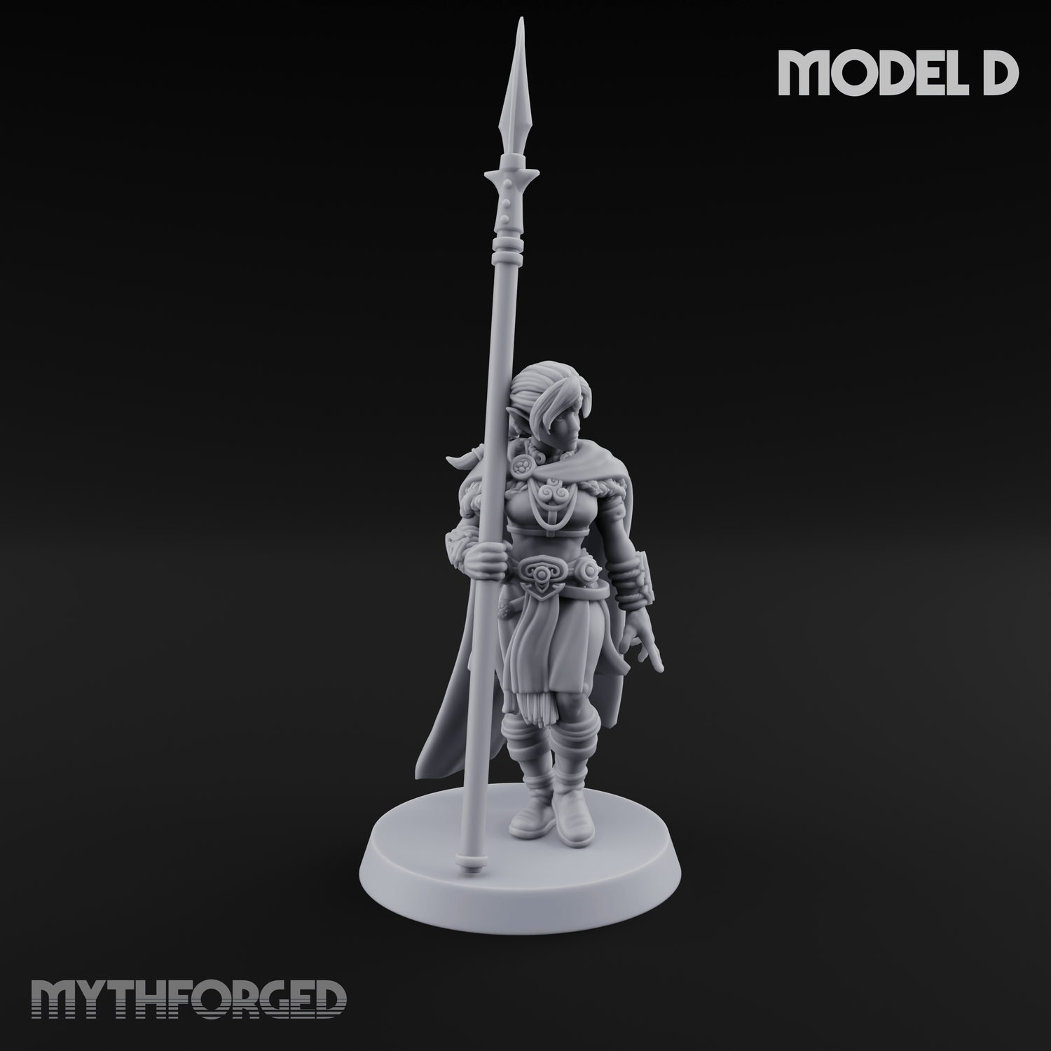 Spear Warden Elf Warriors Miniature for Dungeons and Dragons, Pathfinder or other TTRPGs