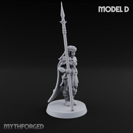 Spear Warden Elf Warriors D Miniature for Dungeons and Dragons, Pathfinder or other TTRPGs