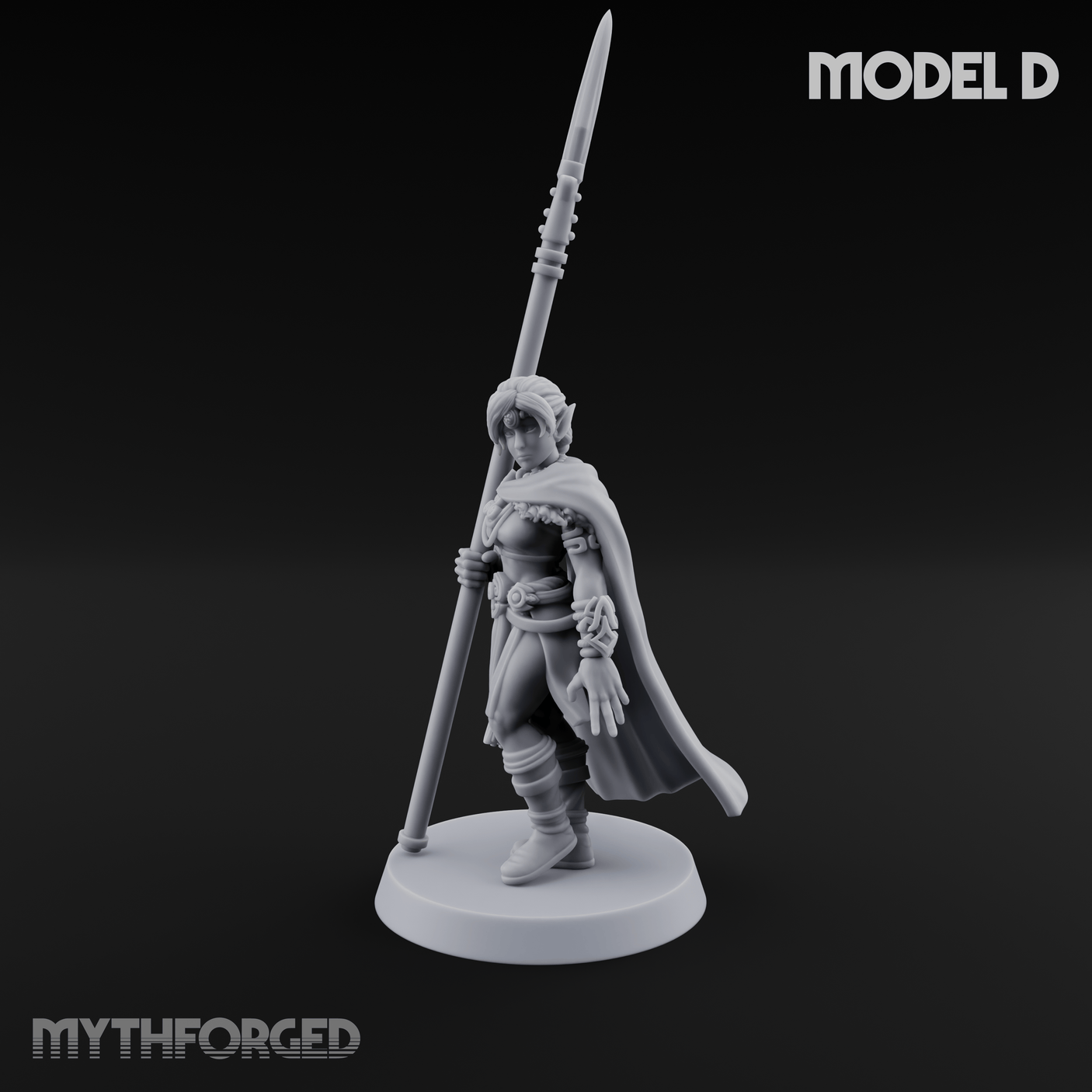 Spear Warden Elf Warriors D Miniature for Dungeons and Dragons, Pathfinder or other TTRPGs