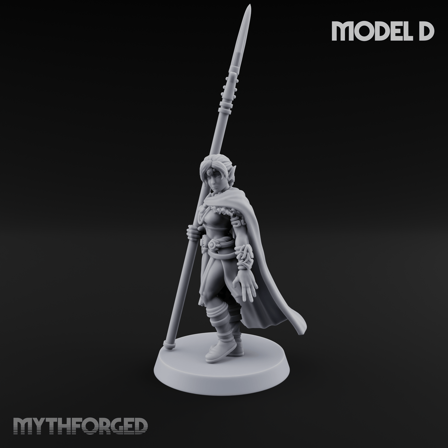 Spear Warden Elf Warriors D Miniature for Dungeons and Dragons, Pathfinder or other TTRPGs
