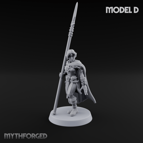 Spear Warden Elf Warriors D Miniature for Dungeons and Dragons, Pathfinder or other TTRPGs