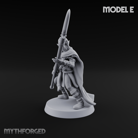 Spear Warden Elf Warriors Miniature for Dungeons and Dragons, Pathfinder or other TTRPGs