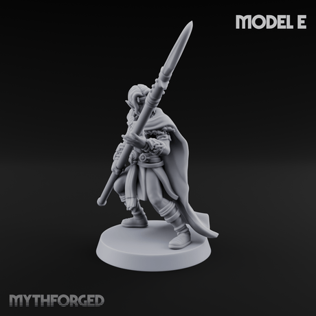 Spear Warden Elf Warriors Miniature for Dungeons and Dragons, Pathfinder or other TTRPGs