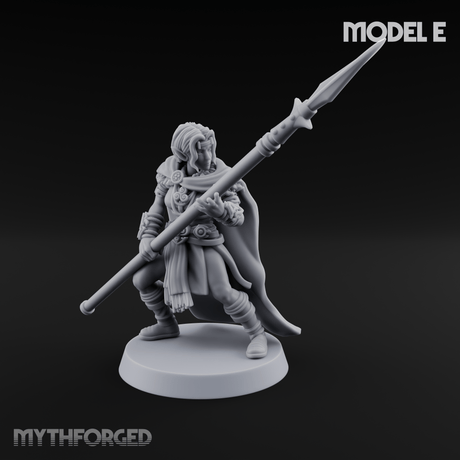Spear Warden Elf Warriors Miniature for Dungeons and Dragons, Pathfinder or other TTRPGs