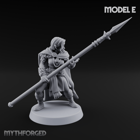 Spear Warden Elf Warriors E Miniature for Dungeons and Dragons, Pathfinder or other TTRPGs