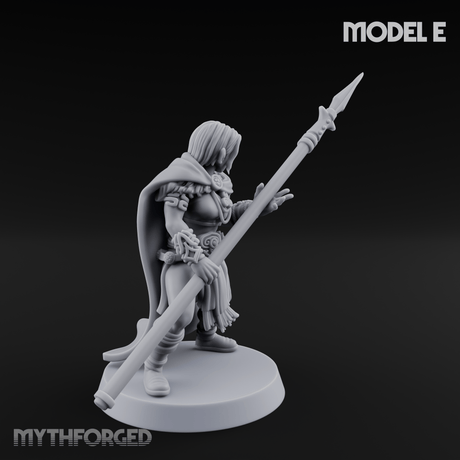 Spear Warden Elf Warriors E Miniature for Dungeons and Dragons, Pathfinder or other TTRPGs