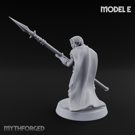 Spear Warden Elf Warriors E Miniature for Dungeons and Dragons, Pathfinder or other TTRPGs