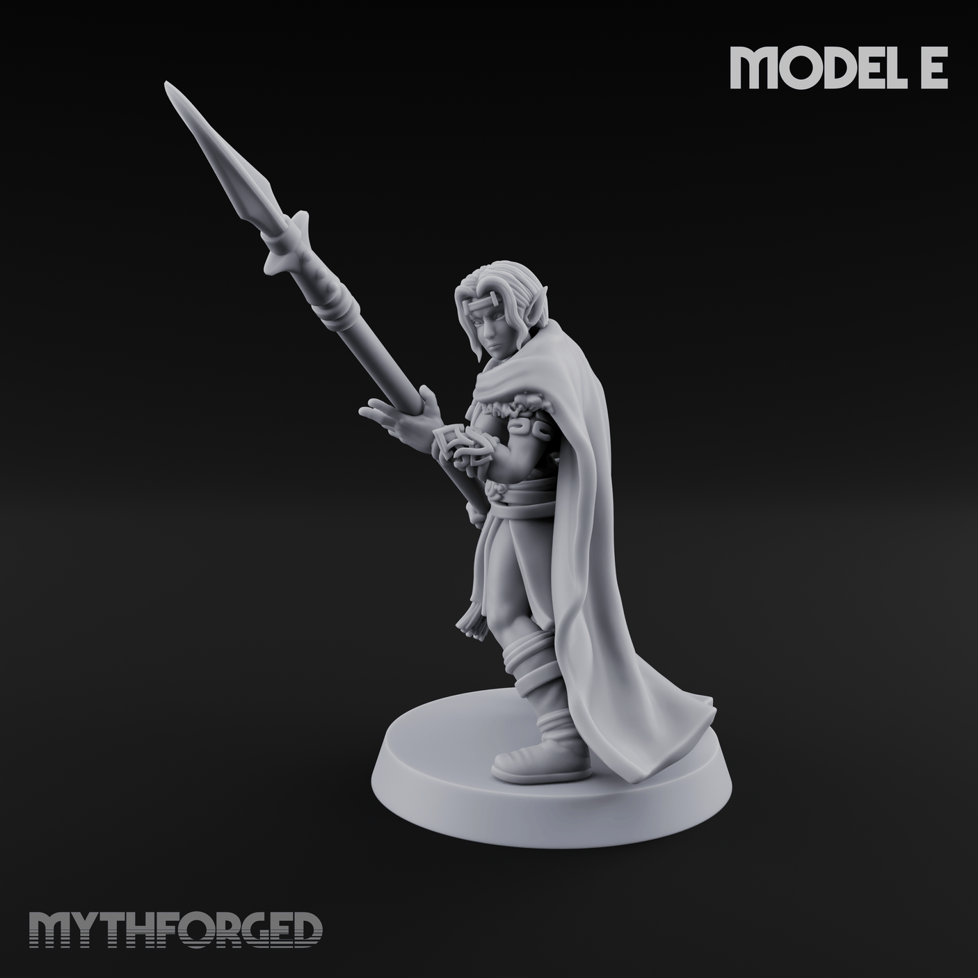 Spear Warden Elf Warriors E Miniature for Dungeons and Dragons, Pathfinder or other TTRPGs